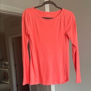 J. Crew Women's Coral Long Sleeve Tee